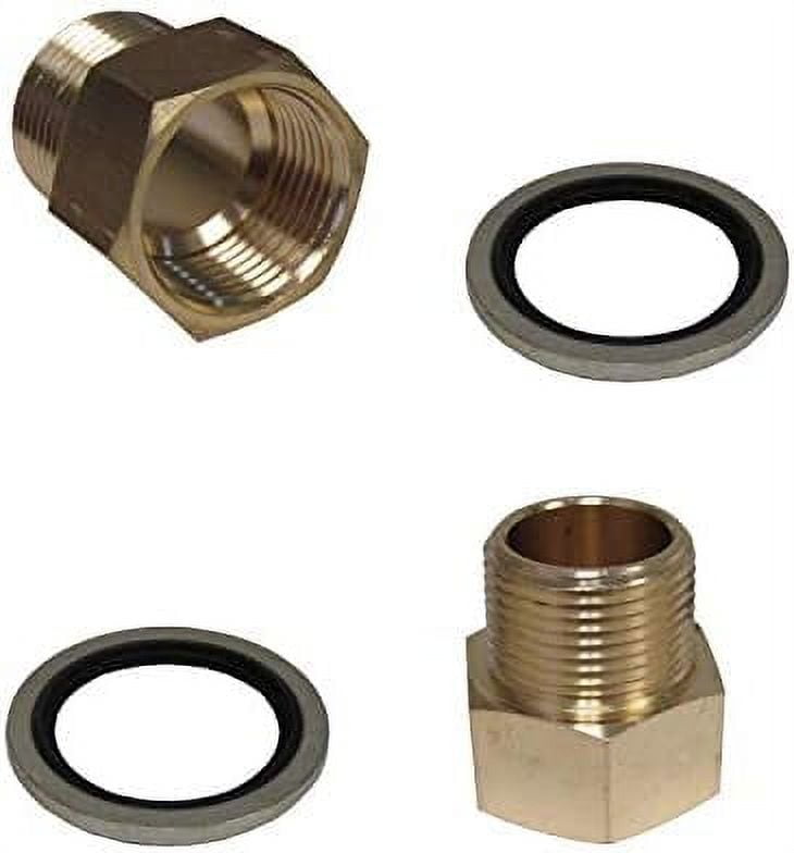 2 Pack Brass BSPP To NPT Adapters, 1/2 Inch Male NPT X 1/2 Inch Female