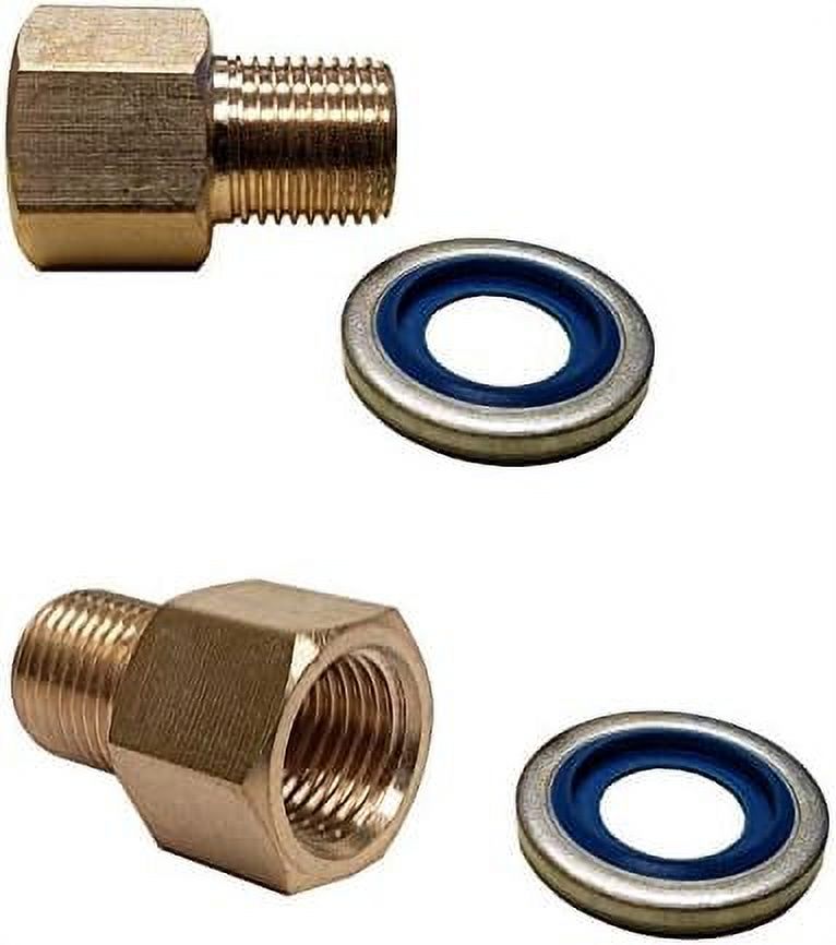 2 Pack Brass BSPP To NPT Adapters, 1/8 Inch Male NPT X 1/8 Inch Female BSPP Brass Pipe Fitting