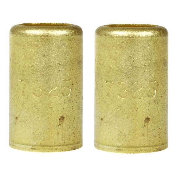 2 Pack Brass Ferrule 9/16" Inner Diameter 7/16" Pierce Smooth Crimp Hose Fitting