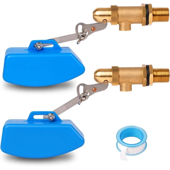 2 Pack Brass Float Valve 1/2 Inch, Livestock Water Tank Float Valve Switch Brass