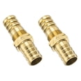 thumbnail image 1 of 2 Pack Brass Hose Barb Fitting Straight Connector Coupler, 5/8" ID Brass Fitting Air Hose Fittings 2.36" x 0.79"(LxW), 1 of 7