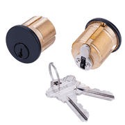 2 Pack Brass Keyd Alike Mortise Door Cylinder Lock, 1 1/4 In Length Keyed Standard SC1 Keyway with 2 Keys Suitable for Home and Commercial Use Black.