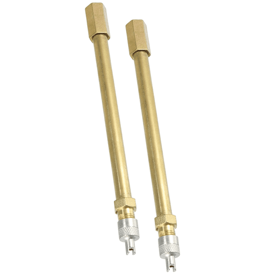 2 Pack Brass Tire Valve Stem Extender, Straight Bore Air Extension Adapter for Car Truck Motorcycle Bike Scooter-120mm