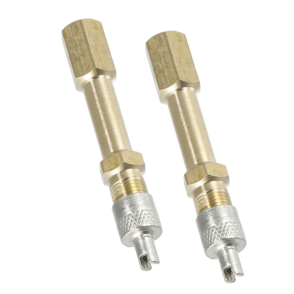 2 Pack Brass Tire Valve Stem Extender, Straight Bore Air Extension Adapter for Car Truck Motorcycle Bike Scooter-50mm