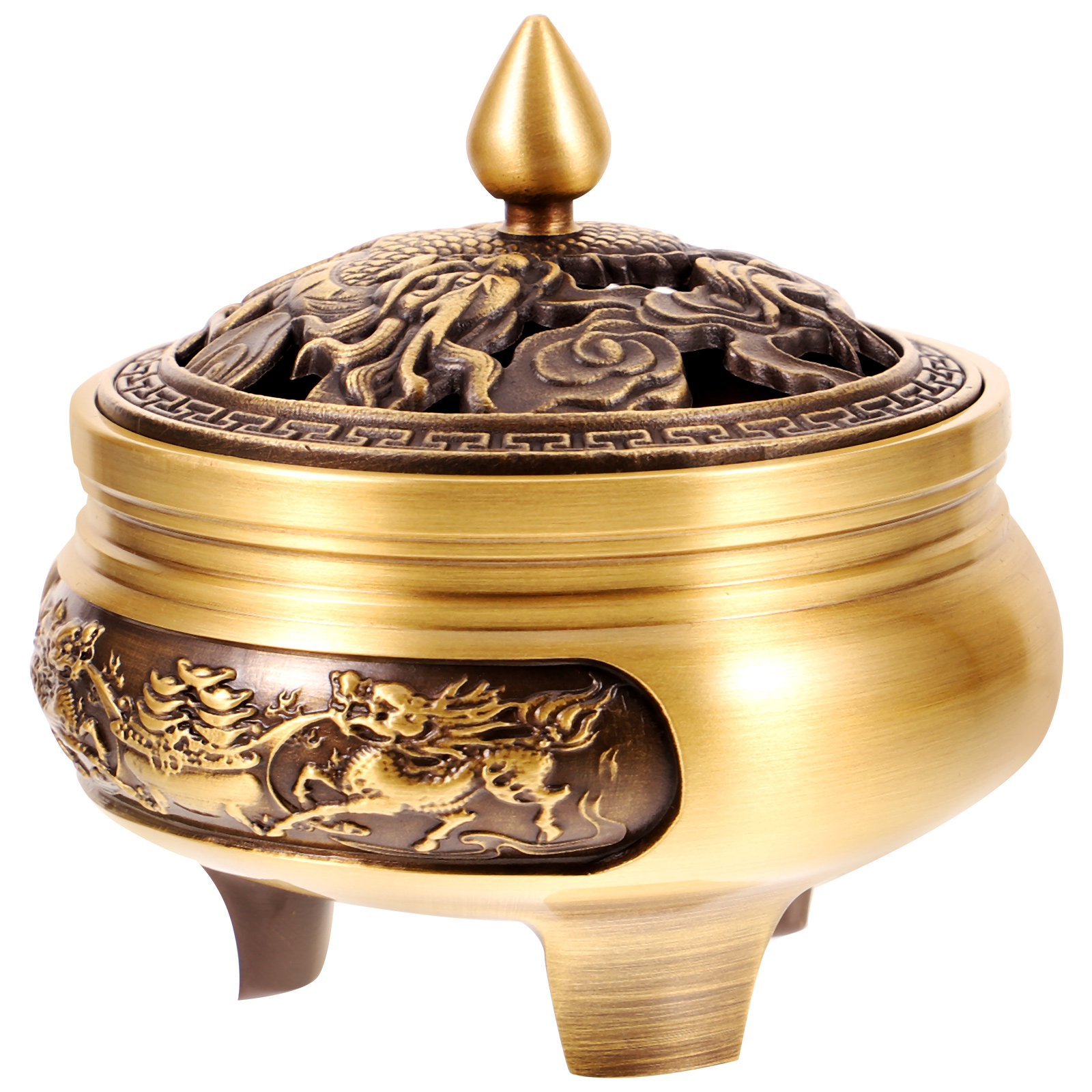 2 Pack Brass Tripod Incense Burner Holder Incenses Ornament Indoor