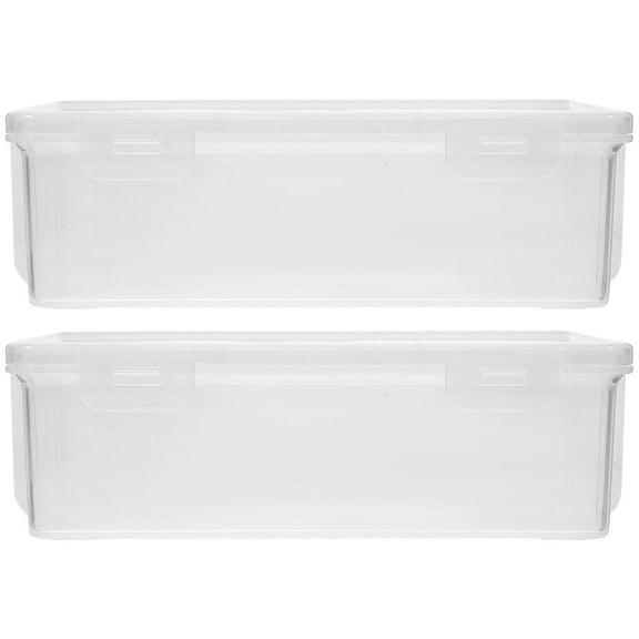 2 Pack Bread Box, Plastic Bread Container, Sandwich Holder, Bread Storage Container for Kitchen Counter, Bread Keeper with Airtight Lid, Bread Saver(7.47X3.73X2.36in)