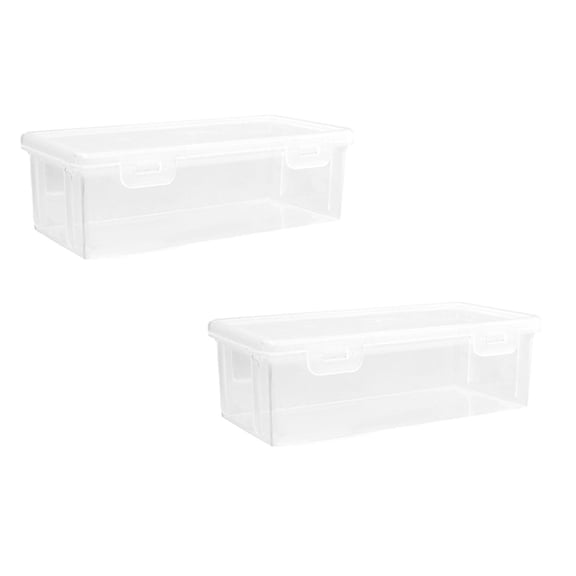 2 Pack Bread Box for Kitchen Countertop, Airtight Bread Storage Container for Homemade Bread and Bakery Loaf, Plastic Bread Keeper,7.5x3.5x2.4Inch