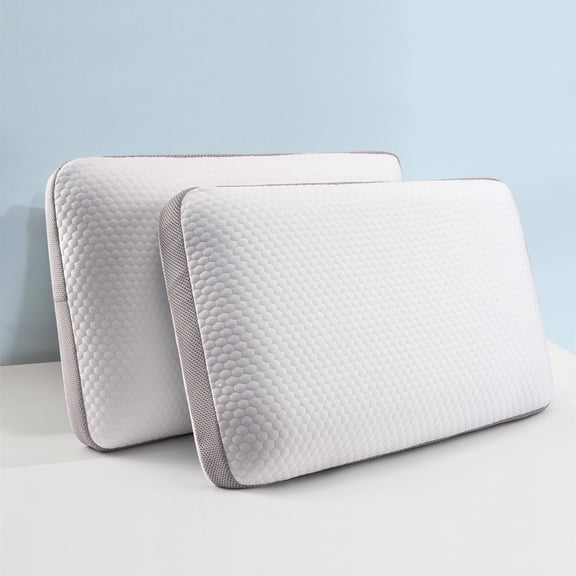 2-Pack Bread Shape Pillow with Blue Gel Beads, Slow Rebound Particle Filling for Neck Pain Relief & Stress Relief, 3D Mesh Air Layer Cover for Deep Sleep