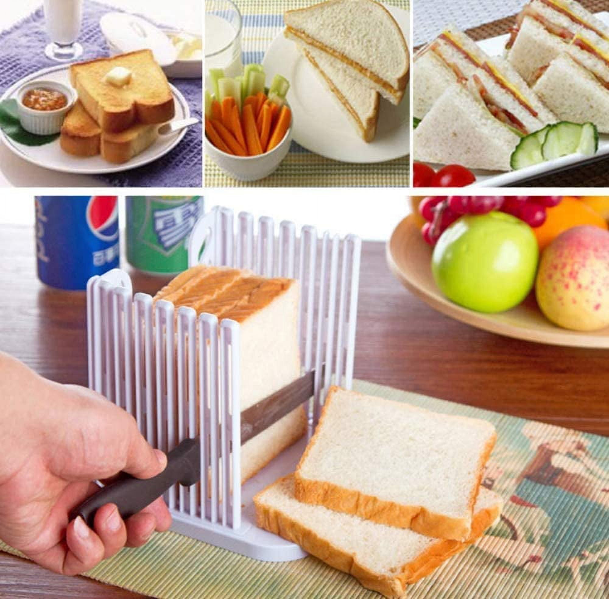  OUKEYI - Adjustable Bread/Roast/Toast Slicer - Foldable - 5  Thicknesses Available : Home & Kitchen