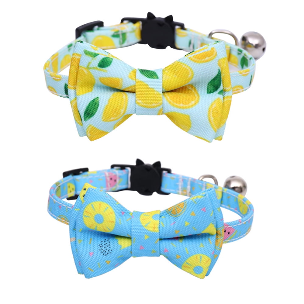 2 Pack Breakaway Cat Collars with Bowtie, Safety Buckle Cat Collars