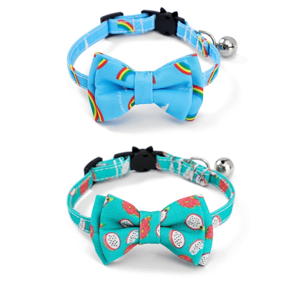 2 Pack Breakaway Cat Collars with Bowtie, Safety Buckle Cat Collars