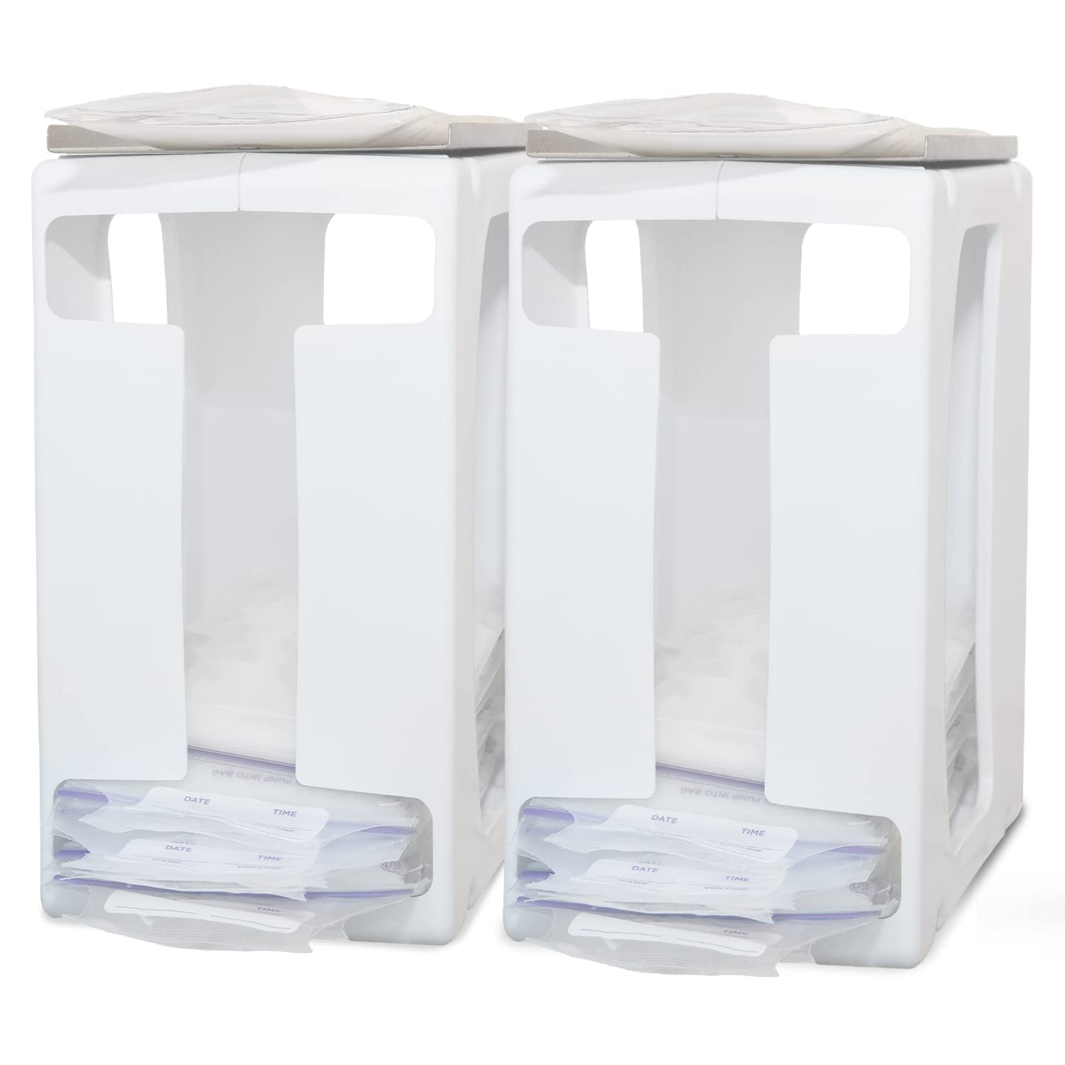 [2 Pack] Breast Milk Storage Tower Convenient Storage for Milk Freezer Bags Breast Milk