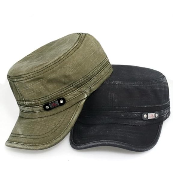 2-Pack Breathable Military Cap | Soft Cotton & Sweat-Absorbent Sweatband | Unisex Cadet Hat for Summer, Tactical Training, Baseball