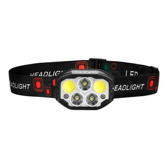 2 Pack Bright LED Rechargeable Headlamps 12 Lighting Modes Motion Sensor Adjustable Headband Lightweight Head Flashlight for Camping Running Hiking Fishing