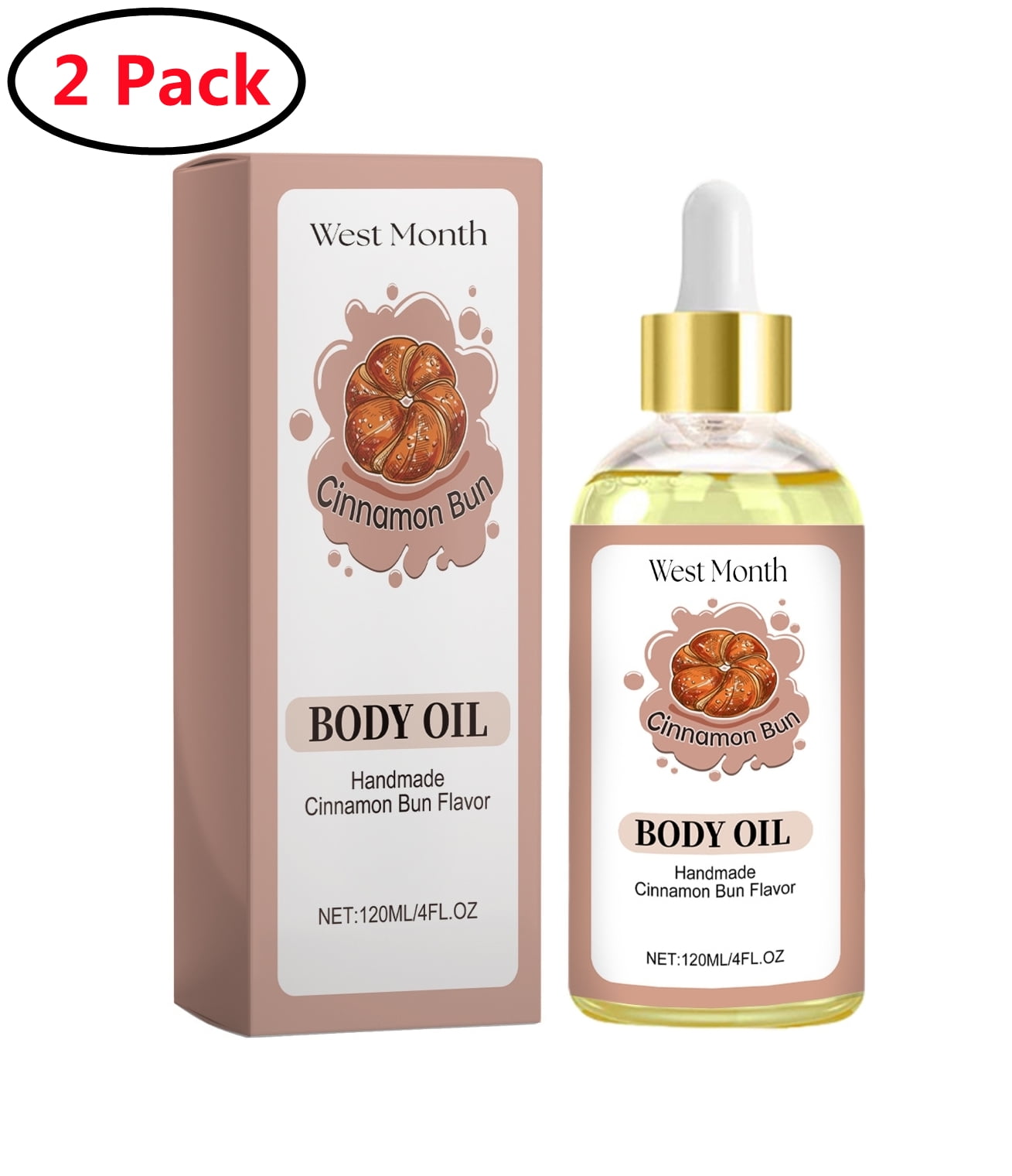 2 Pack Brightening Body Oil with Collagen, Glutathione, Almond Oil