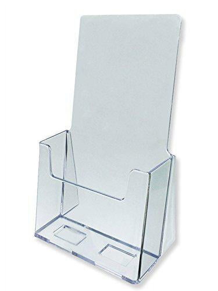 NIUBEE Acrylic Brochure Holder 8.5 x 5.5 inches 2 Pack, Clear Acrylic  Literature Holder Plastic Flyer Display Stand, Acrylic Countertop Organizer  for Magazine, Pamphlet, Booklets, Menu, Journals 