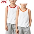 thumbnail image 1 of 2 Pack Bronze Boys Cotton Tank Tops Crew Neck Contrast Trim Sleeveless Athletic Casual Vest for Kids 2-12Y,Size 2-3 T, 1 of 8