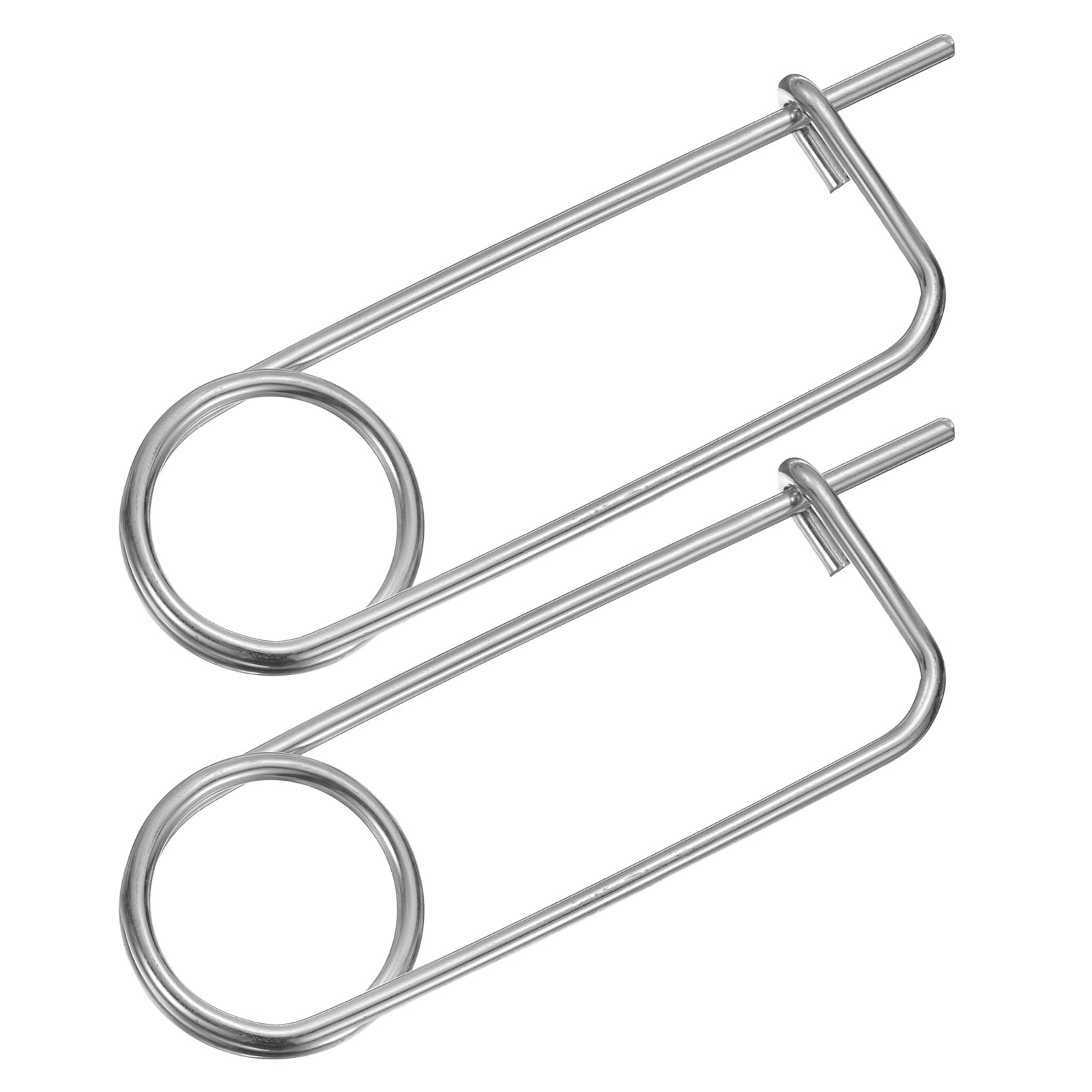 2 Pack Brooch Shape Cotter Safety Pins, 0.26x4.96 Inch Zinc-Plated Carbon Steel Quick Lock Fastener for Farm, Lawn, Garden Hitch