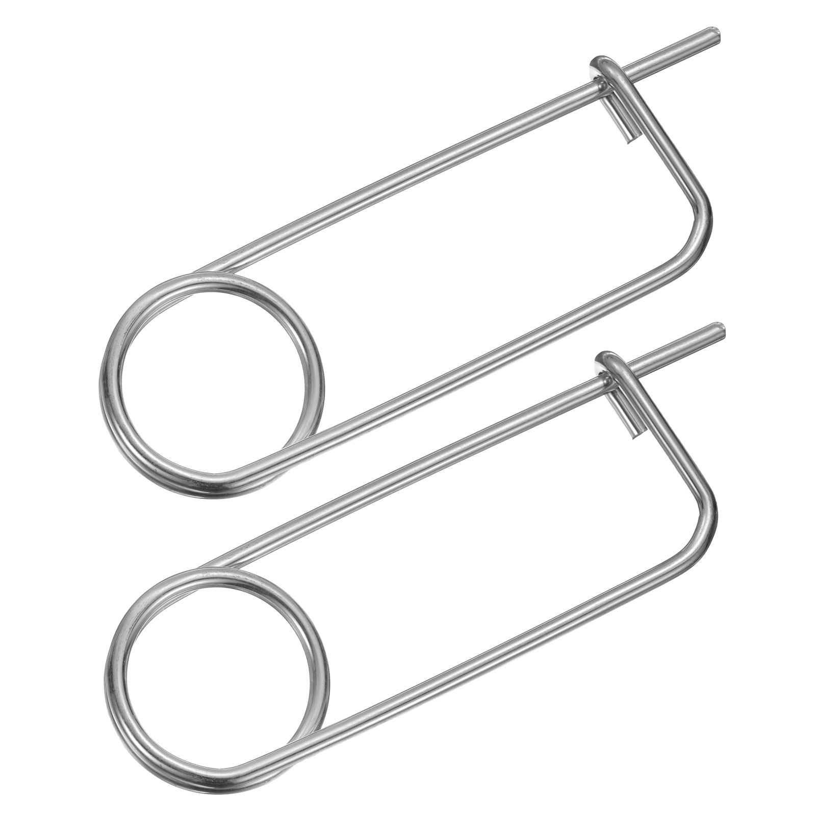 2 Pack Brooch Shape Cotter Safety Pins, 0.31x6.5 Inch Zinc-Plated Carbon Steel Quick Lock Fastener for Farm, Lawn, Garden Hitch
