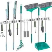 2-Pack Heavy Duty Wall Mounted Broom Holder, Metal Garage & Garden Tool Hooks, 30LB Capacity