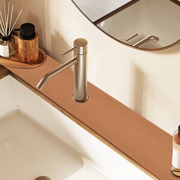 2 Pack Brown Faucet Mat for Kitchen Sink 30'' Sink Splash Guard Mat Super Absorbent Fast Drying Drain Pad