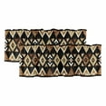thumbnail image 1 of 2 Pack Brown Geometric Valance for Window Vintage National Style Kitchen Valance Rod Pocket Short Curtain Topper Decorative Window Treatment for Living Room Bedroom 54"x18", 1 of 8