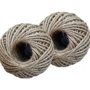 2 Pack - Brown Jute Twine Ball, Total 400 Ft 3 Ply 200 ft Each, Jute-Burlap Garden Strings, Craft or Decoration (Natural-200)