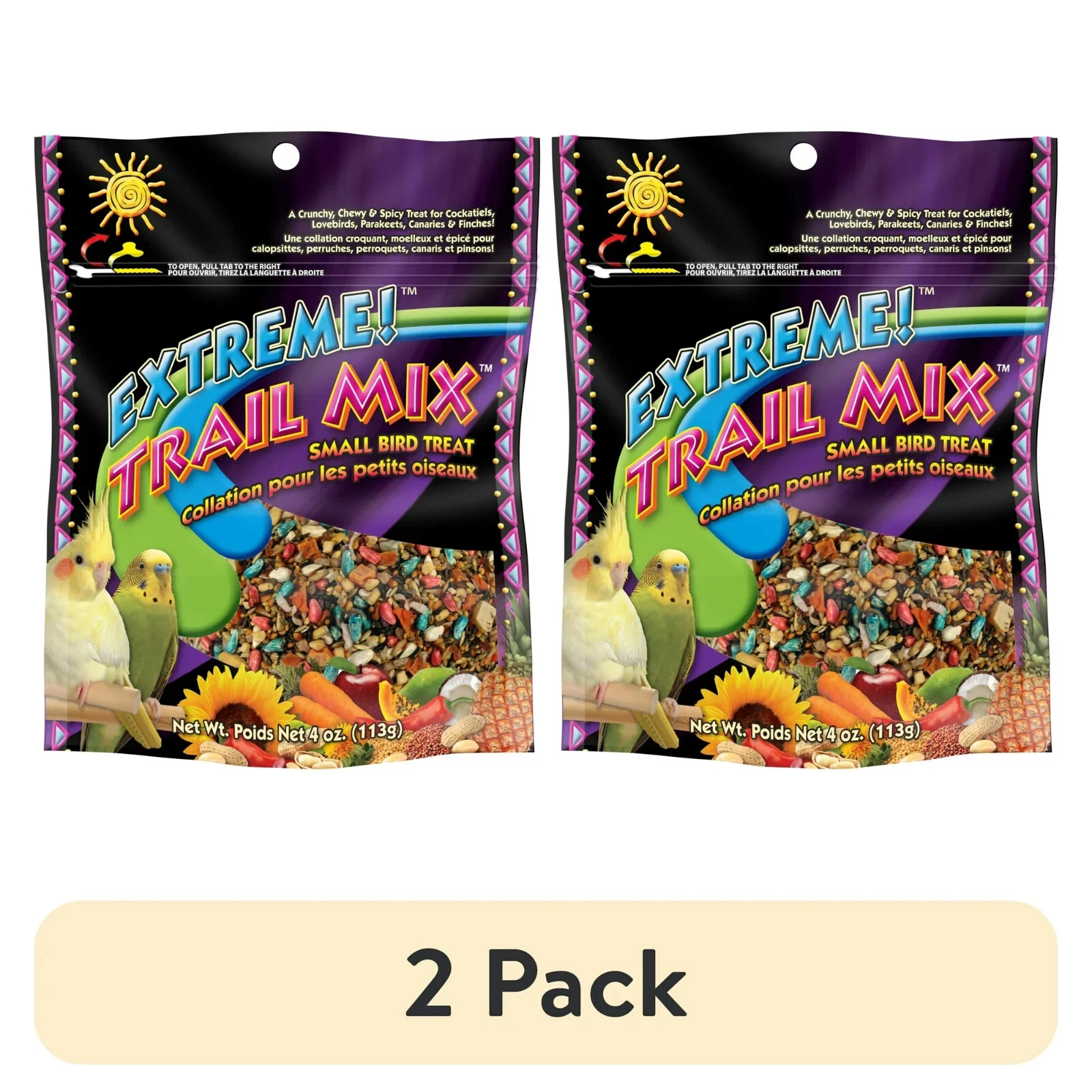 2 Pack Brown's Extreme! Trail Mix Small Bird Treat, 4 oz each