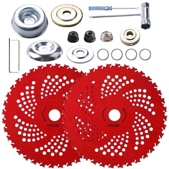 2-Pack Brush Cutter Blade Set - 9" Circular Saw Blades with Carbide Tips for Trimmer/Weed Eater