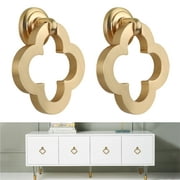 2 Pack Brushed Brass Drawer Knob Drop Ring Cabinet Pulls Door Handles Drawer Pull Handle Dresser Knob Hardware Gold