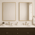 thumbnail image 1 of 2-Pack Brushed Gold Bathroom Mirror for Over Sink, 22"x30" Rectangular Wall Mirrors with Rustproof Aluminum Alloy Frame, Modern Vanity Mirror, Hangs Horizontal or Vertical, 1 of 9
