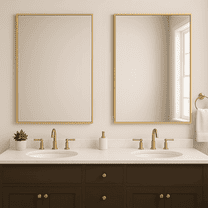 2-Pack Brushed Gold Bathroom Mirror for Over Sink, 22"x30" Rectangular Wall Mirrors with Rustproof Aluminum Alloy Frame, Modern Vanity Mirror, Hangs Horizontal or Vertical