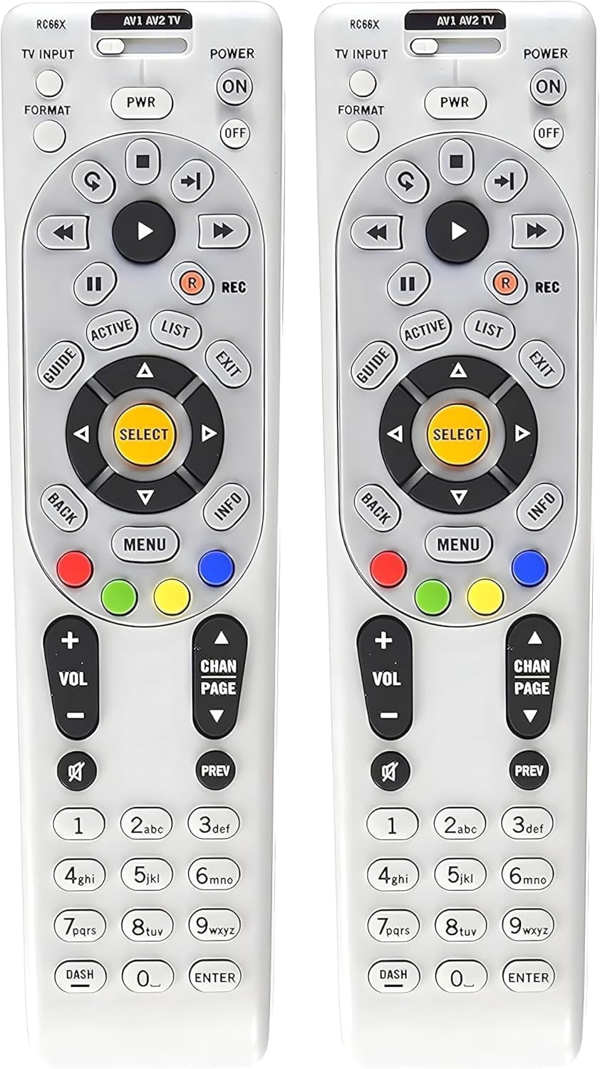 2 Pack Buck AT&T DirecTV RC66RX IR/RF Universal Programmable Remote ...