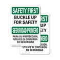 thumbnail image 1 of (2 Pack) Buckle Up For Safety Bilingual OSHA Safety First Sign 10 Inch X 14 Inch Indoor / Outdoor Rust-Free Aluminum Metal Signs for Workplace, Workshop, and Construction Site, Made in, 1 of 8