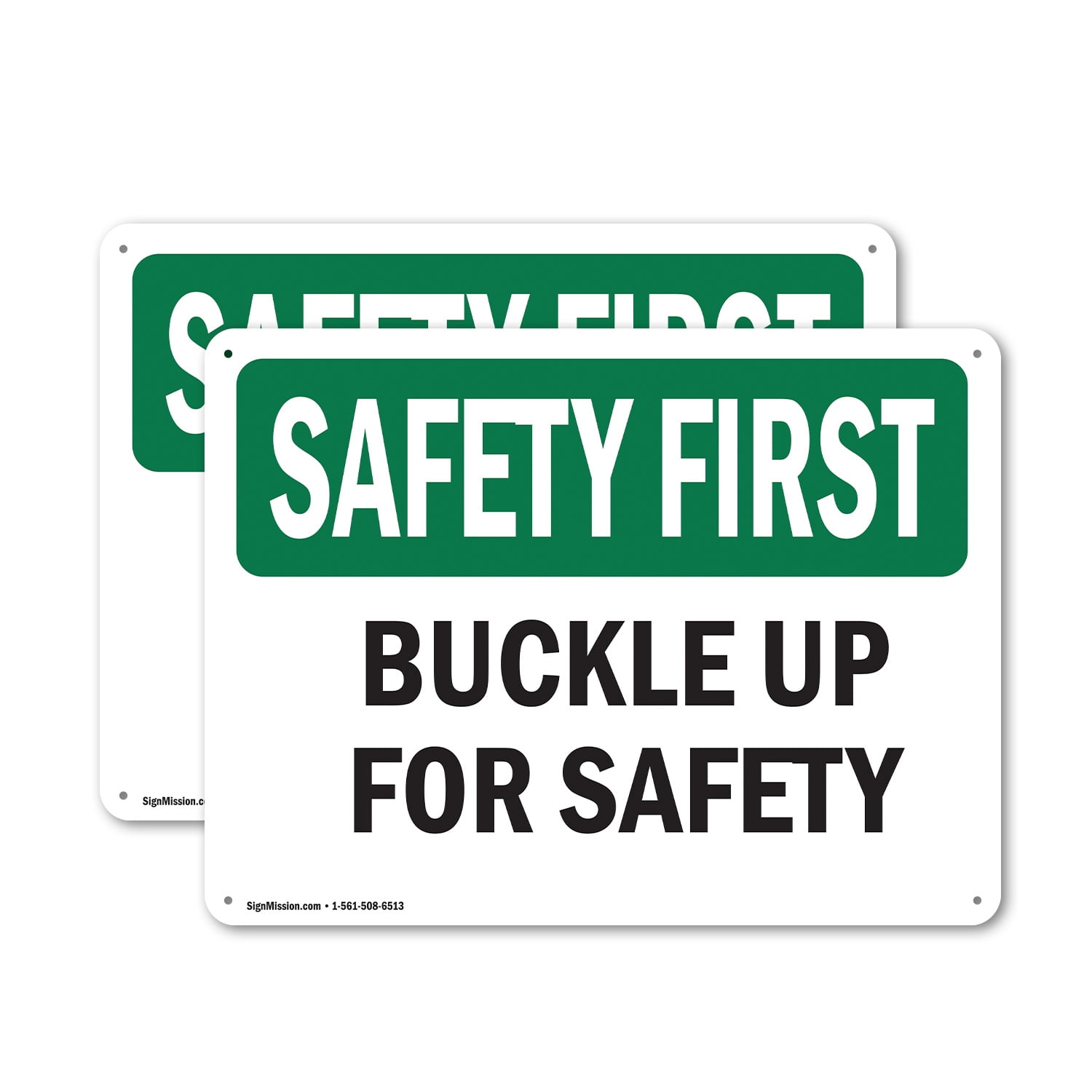(2 Pack) Buckle Up For Safety OSHA Safety First Sign 18 Inch X 12 Inch ...