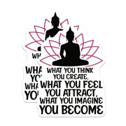 2 Pack Buddha Meditation Magnets - Law of Attraction Quote - Spiritual Zen Decor - Manifestation Mindfulness - 5 Inches On Longest Side - Thick Durable Magnet - Made in USA - MAG21682