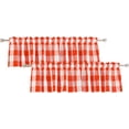 thumbnail image 1 of 2 Pack Buffalo Check Valances for Windows Living Room 18 inches Long Classic Gingham Plaid Bedroom Bathroom Rod Pocket Country Farmhouse Kitchen Window Curtain Valances - 54"x18" Red & White, 1 of 6