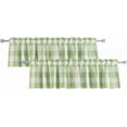 thumbnail image 1 of 2 Pack Buffalo Check Valances for Windows Living Room Classic Gingham Plaid Valance 18" Long Bedroom Bathroom Rod Pocket Country Farmhouse Kitchen Window Curtain Valances - 54"x18" Green & White, 1 of 6