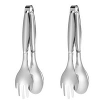 2 Pack Buffet Tongs Stainless Steel Serving Tongs Serving Utensils Salad Tongs Thicken 8 inch Buffet Serving Tongs for Home Cake Bread Catering Party Kitchen Tools Silver