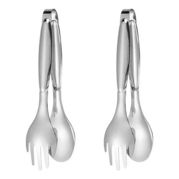 2 Pack Buffet Tongs Stainless Steel Serving Tongs Serving Utensils Salad Tongs Thicken 8 inch Buffet Serving Tongs for Home Cake Bread Catering Party Kitchen Tools Silver