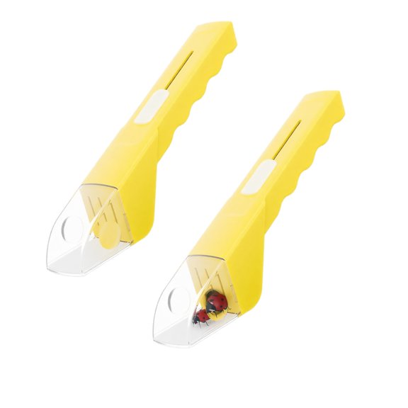 2-Pack Bug Catcher Indoor with Sliding Mechanism and Clear Viewing Window, Yellow Bug Catching Tool for Indoor Insect and Pest Control
