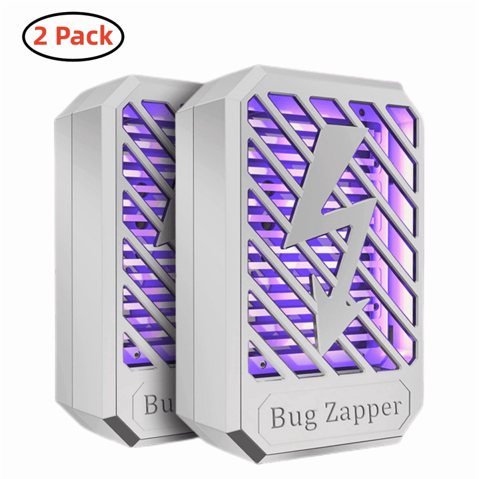 2 Pack Bug Zapper,Plug-in Electronic Mosquito Killer Night Light, Eliminates Gnats Fruit Flies Flying Pests,White&White
