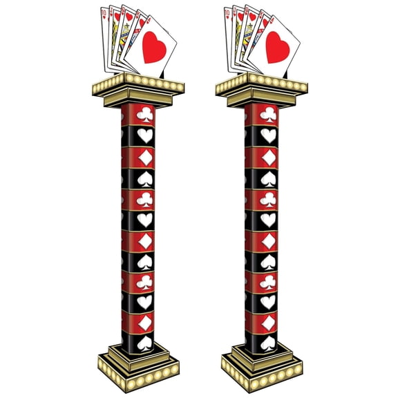 2 Pack Bulk Casino 3-D Tall Column Props