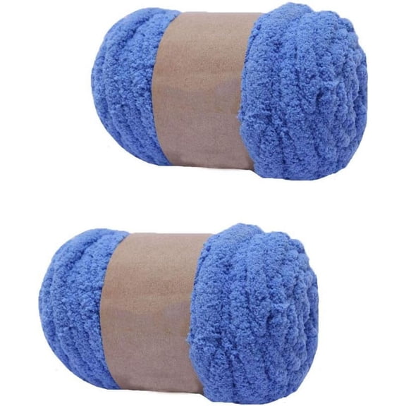 2-Pack Bulky Super Chunky Chenille Yarn Arm Knitting Blanket Yarn  Jumbo Chenille Yarn DIY Mat Hat Scarf Yarn Per Skein 250g-8oz