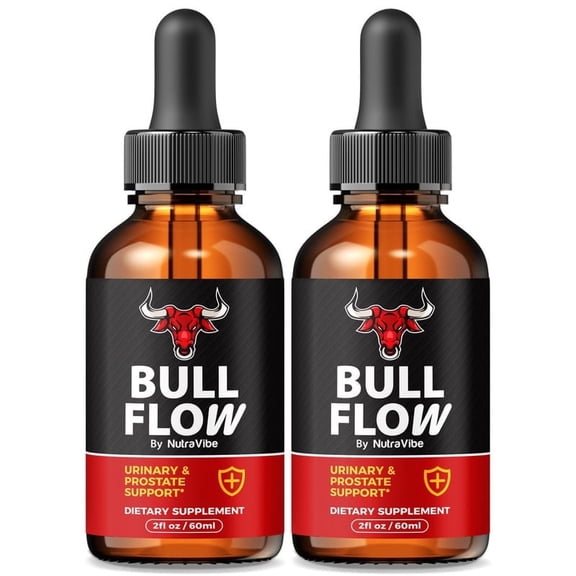 (2 Pack) Bull Flow Drops  Daily BullFlow Liquid Support for Urinary,, Energy, and Prostate Support | Clean, Easy-to-Take Formula for Everyday Use (60 Servings)
