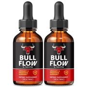 2 Pack Bull Flow Drops   Daily BullFlow Liquid Support for Urinary,, Energy, and Prostate Support | Clean, Easy-to-Take Formula for Everyday Use 60 Servings