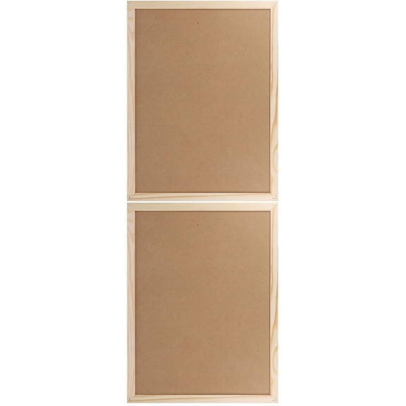 FENGGUIQU Khaki Soft Wood Cork Boards 2-Pack Simple Design for Home Office Display Photos Memos Organization
