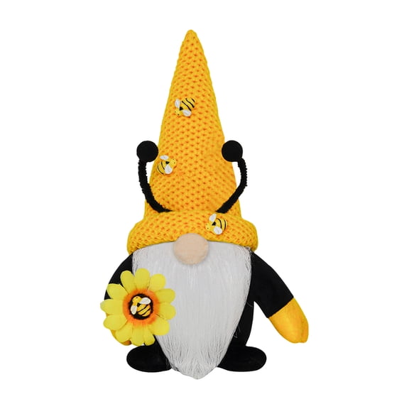 2 Pack Bumble Bee Gnome Decoration, Handmade Plush Tomte Gnomes with Bee Decor, Sunflower and Honey Accessories, for Spring Summer Party, World Bee Day and Home Decor