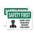 thumbnail image 1 of (2 Pack) Bump Caps Required Beyond This Point With Symbol OSHA Safety First Sign 24 Inch X 18 Inch Indoor / Outdoor Rust-Free Aluminum Metal Signs for Workplace, Workshop, and, 1 of 8