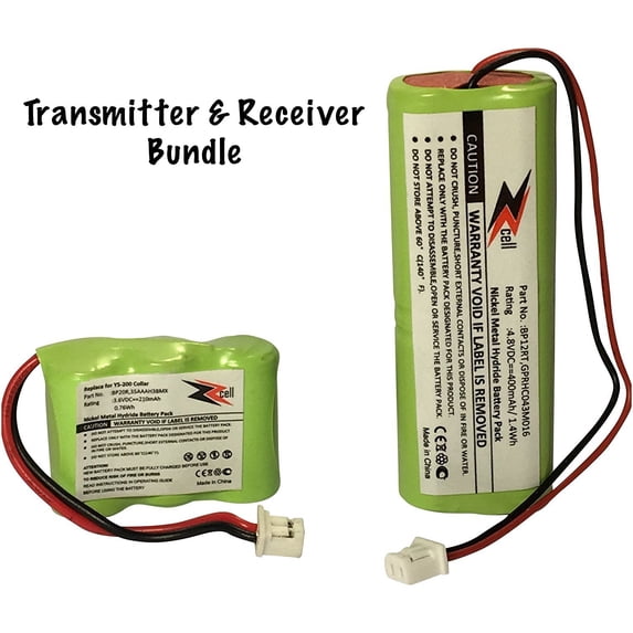2-Pack Bundle ZZcell Battery for Dogtra Transmitter & Receiver BP12RT, BP20R, YS-200 Dog Collar, 200NC, 200NCP, 202NCP, 280NCP, 282NCP, 1900NCP, 300M, 302M, 7000M, 7002M, 7100H, 7102H, 7100, 7102